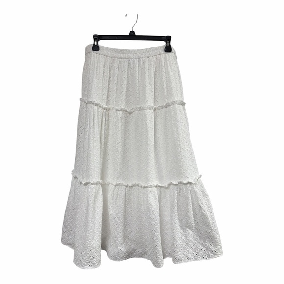 1. State Dresses & Skirts - 1. State Size Large White Eyelet Tiered Maxi Skirt